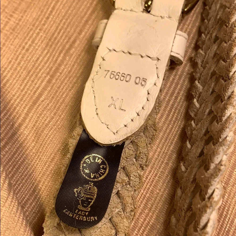 Lady Canterbury braided white leather EUC belt